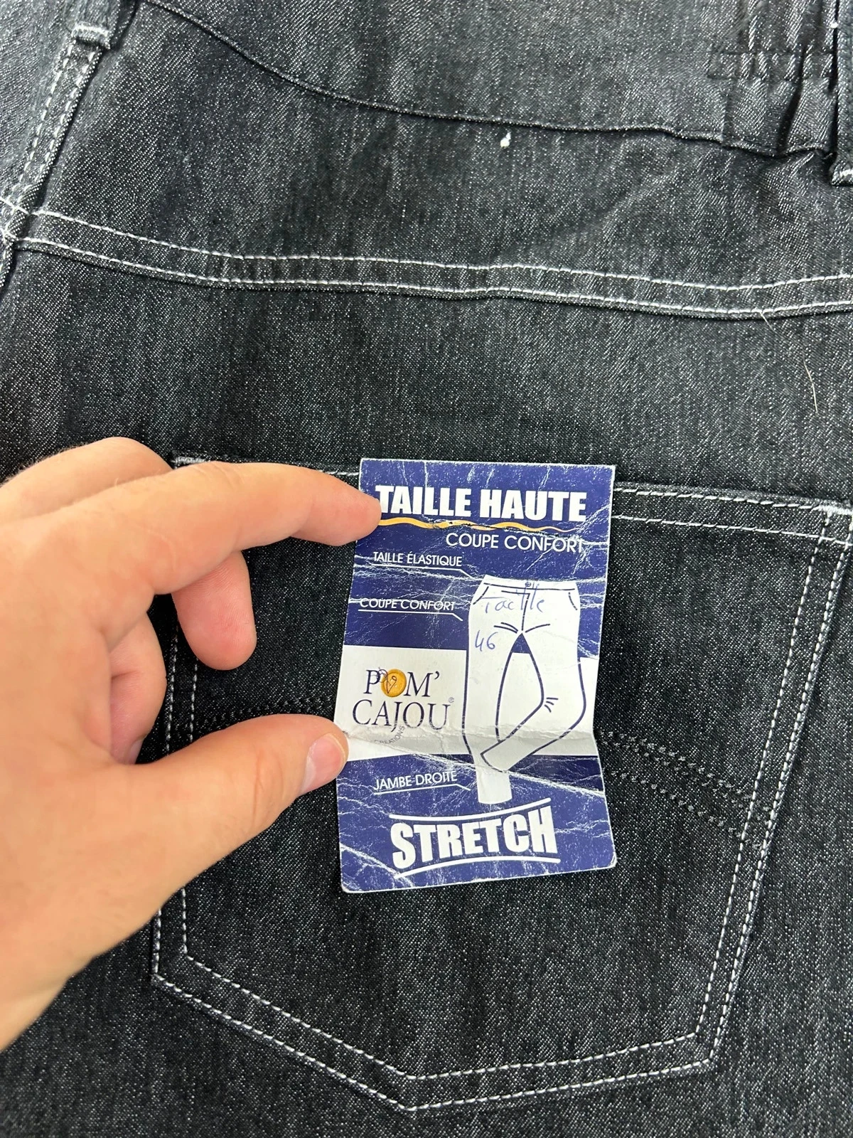 Calça jeans reta preta pom’cajou tamanho 46 nova – photo 16